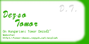 dezso tomor business card